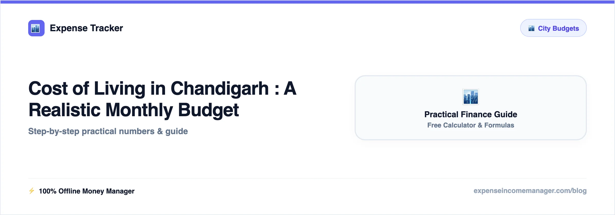 Cost of Living in Chandigarh for a Single Person 2026 — monthly cost of living breakdown for rent, food and transport
