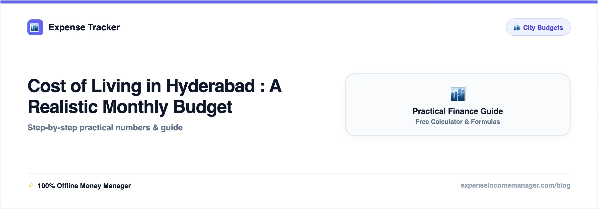 Cost of Living in Hyderabad for a Single Person 2026 — monthly cost of living breakdown for rent, food and transport