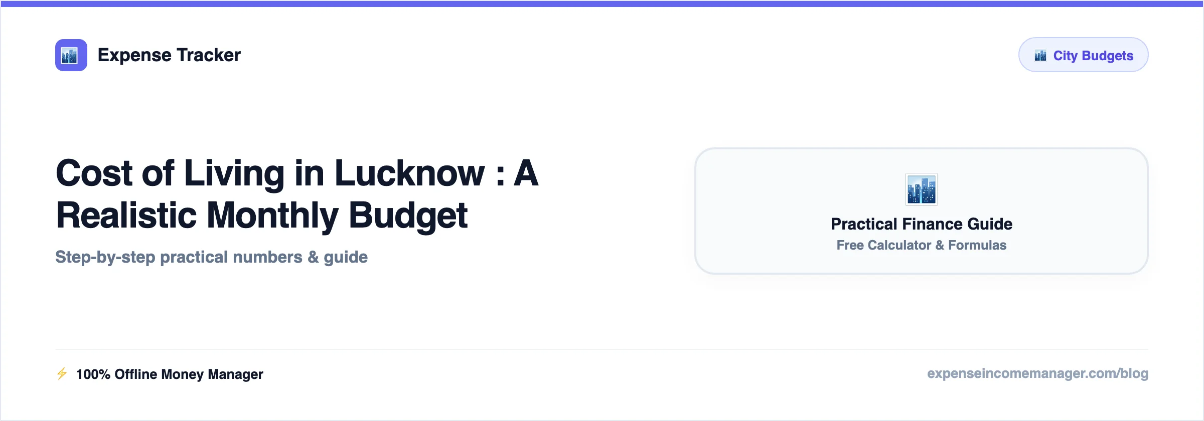 Cost of Living in Lucknow for a Single Person 2026 — monthly cost of living breakdown for rent, food and transport