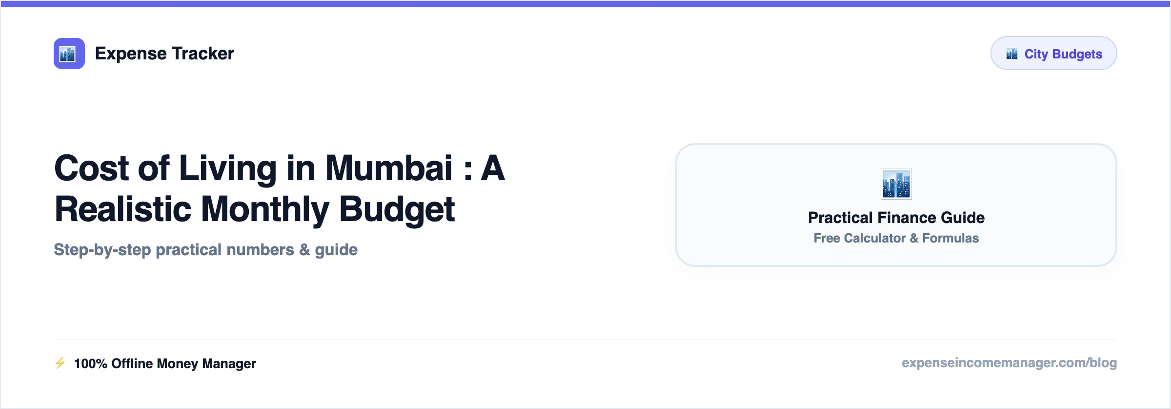 Cost of Living in Mumbai for a Single Person 2026 — monthly cost of living breakdown for rent, food and transport