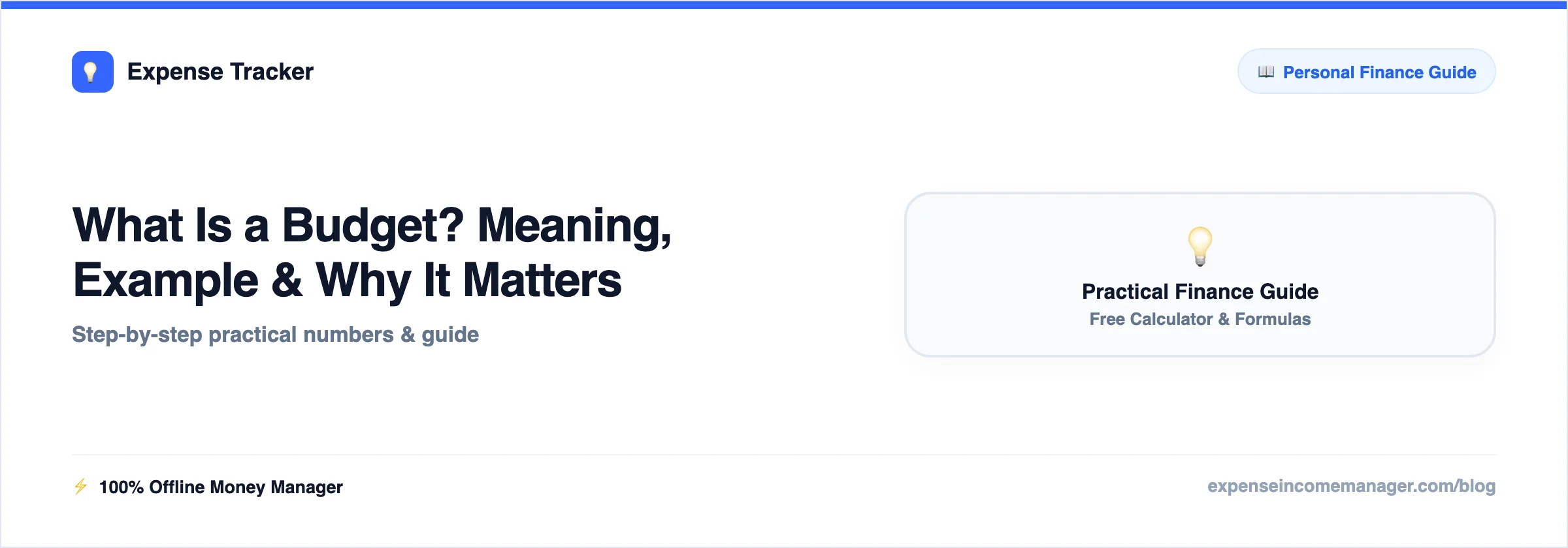 What Is a Budget — meaning explained with a simple worked example