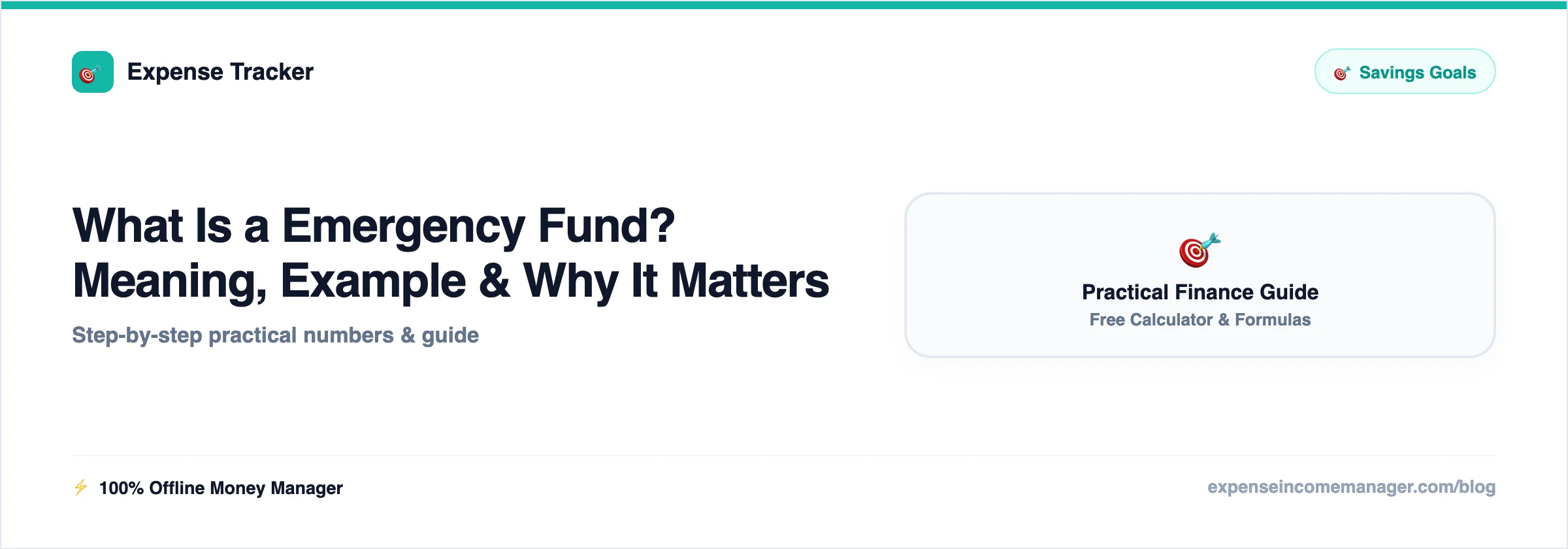 What Is a Emergency Fund — meaning explained with a simple worked example
