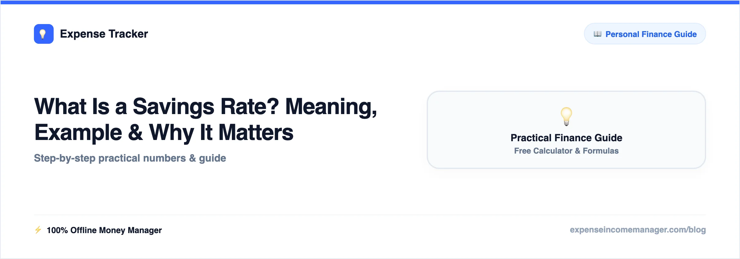 What Is a Savings Rate — meaning explained with a simple worked example